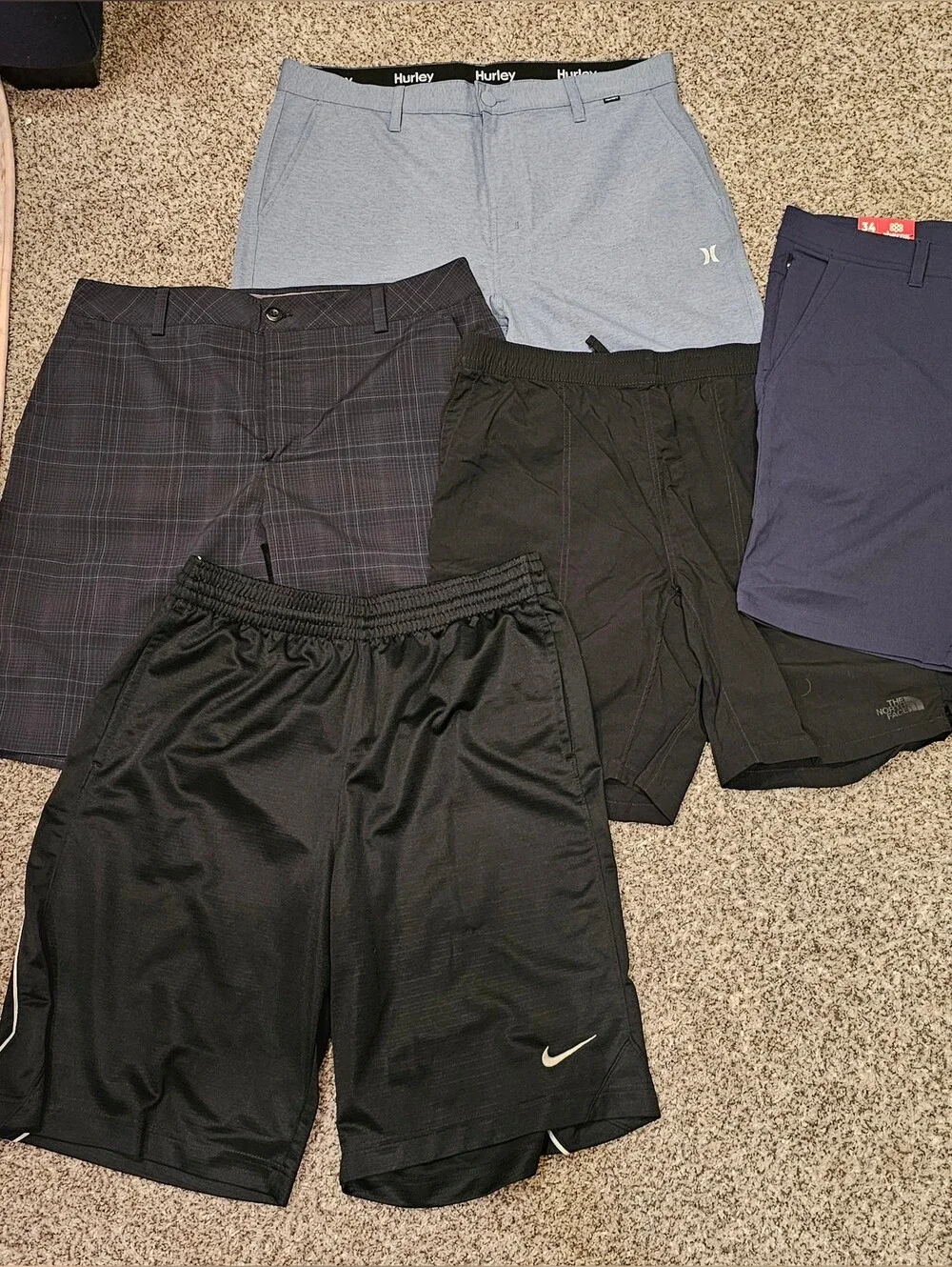 Lot 5 Mens Shorts Hurley Under Armour North Face Sherpa Nike 34 Large